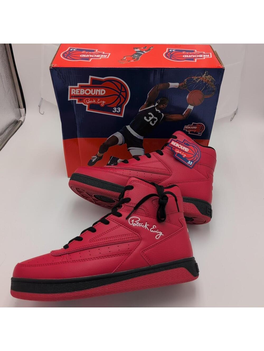 Rebound By Patrick Ewing Size 10 Men's Orion Strap Red High Top Basketball Shoes
